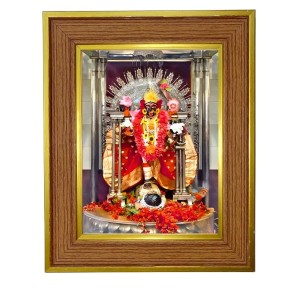 Kali Mata BhAvataarini Photo Frame 14x18 Inches-Brown Wooden Frame For Home, Office & Temple Decoration And Gifting (F6411)