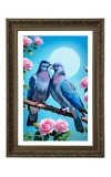 Two Blue Pigeons Big Photo Frame - 20x28 Inches For Home,Temple & Office Decoration (F10677)