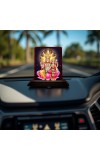 Car Desk/Table Top Lakshmi Narasimha Wooden Photo Stand 3x4 Inches, Compact & Stylish Spiritual Display For Car, Home & Office (Pack Of 1) (F14554)