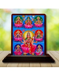 Car Desk/Table Top Maa Laxmi Wooden Photo Stand 3x4 Inches, Compact & Stylish Spiritual Display For Car, Home & Office (Pack Of 1) (F15072)