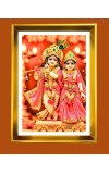 Divine Radha Krishna Golden Photo Frame - 10x14 Inches | Elegant Wooden Frame For Home, Office & Temple Decoration | Spiritual Wall & Table Decor and Gift Item