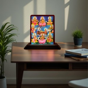 Car Desk/Table Top Ashta Lakshmi Wooden Photo Stand 3x4 Inches, Compact & Stylish Spiritual Display For Car, Home & Office (Pack Of 1) (F14278) Car Desk/Table Top Ashta Lakshmi Wooden Photo Stand 3x4 Inches, Compact & Stylish Spiritual Display For Car, Home & Office (Pack Of 1) (F14278)