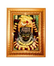 Lord Ujjain Madhya Golden Designer Photo Frame | 10x14 Inch Religious Wall Hanging Frame For Home & Office Decoration | Hindu Deity Lord Ujjain Madhya Spiritual Gift Item