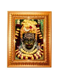 Lord Ujjain Madhya Golden Designer Photo Frame | 12x16 Inch Religious Wall Hanging Frame For Home & Office Decoration | Hindu Deity Spiritual Gift Item