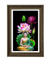 Lord Buddha Big Photo Frame - 20x28 Inches For Home,Temple & Office Decoration (F11030)