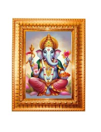 Kriyaa Yoga Golden Designer Photo Frame | 14x18 Inch Religious Wall Hanging Frame For Home, Office Decoration and Spiritual Gift Item (M6)