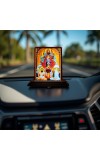 Car Desk/Table Top Goddess Maa Kali Wooden Photo Stand 3x4 Inches, Compact & Stylish Spiritual Display For Car, Home & Office (Pack Of 1) (F14177)