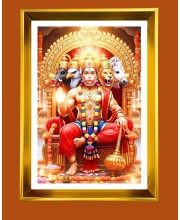 Golden Photo Frame - 10x14 Inches | Elegant Wooden Frame For Home, Office & Temple Decoration | Spiritual Wall & Table Decor and Gift Item