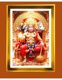 Golden Photo Frame - 10x14 Inches | Elegant Wooden Frame For Home, Office & Temple Decoration | Spiritual Wall & Table Decor and Gift Item