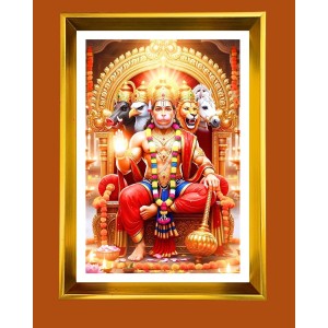Golden Photo Frame - 10x14 Inches | Elegant Wooden Frame For Home, Office & Temple Decoration | Spiritual Wall & Table Decor and Gift Item