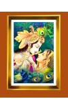 Golden Photo Frame - 10x14 Inches | Elegant Wooden Frame For Home, Office & Temple Decoration | Spiritual Wall & Table Decor and Gift Item