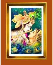 Golden Photo Frame - 10x14 Inches | Elegant Wooden Frame For Home, Office & Temple Decoration | Spiritual Wall & Table Decor and Gift Item