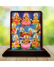 Car Desk/Table Top Lord Vishnu Maa Laxmi Wooden Photo Stand 3x4 Inches, Compact & Stylish Spiritual Display For Car, Home & Office (Pack Of 1) (F15176)