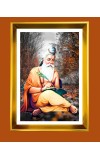 Golden Photo Frame - 10x14 Inches | Elegant Wooden Frame For Home, Office & Temple Decoration | Spiritual Wall & Table Decor and Gift Item