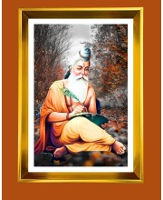 Golden Photo Frame - 10x14 Inches | Elegant Wooden Frame For Home, Office & Temple Decoration | Spiritual Wall & Table Decor and Gift Item