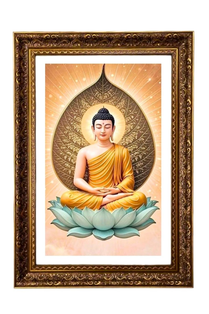 Lord Buddha Big Photo Frame - 20x28 Inches For Home,Temple & Office Decoration (F11145)