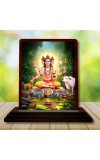 Car Desk/Table Top Lord Dattatreya Wooden Photo Stand 3x4 Inches, Compact & Stylish Spiritual Display For Car, Home & Office (Pack Of 1) (F14337)