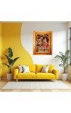 Shree Radha And Shree Krishna Golden Designer Photo Frame | 10x14 Inch Religious Wall Hanging Frame For Home & Office Decoration | Hindu Deity Spiritual Gift Item