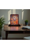 Car Desk/Table Top Rama Darbar Wooden Photo Stand 3x4 Inches, Compact & Stylish Spiritual Display For Car, Home & Office (Pack Of 1) (F14286)