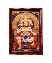 Lord Hanuman Photo Frame For Wall & Table | 7x9 Inch Golden Cherry Finish | Decorative Lord Hanuman Photo Frame For Home, Office & Pooja Room (F11907)