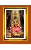 Mata Lakhsmi Golden Photo Frame - 18x22 Inches | Elegant Wooden Frame For Home, Office & Temple Decoration | Spiritual Wall & Table Decor And Gift Item (F9730)