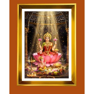 Mata Lakhsmi Golden Photo Frame - 10x14 Inches | Elegant Wooden Frame For Home, Office & Temple Decoration | Spiritual Wall & Table Decor And Gift Item (F9730) Mata Lakhsmi Golden Photo Frame - 10x14 Inches | Elegant Wooden Frame For Home, Office & Temple Decoration | Spiritual Wall & Table Decor And Gift Item (F9730)