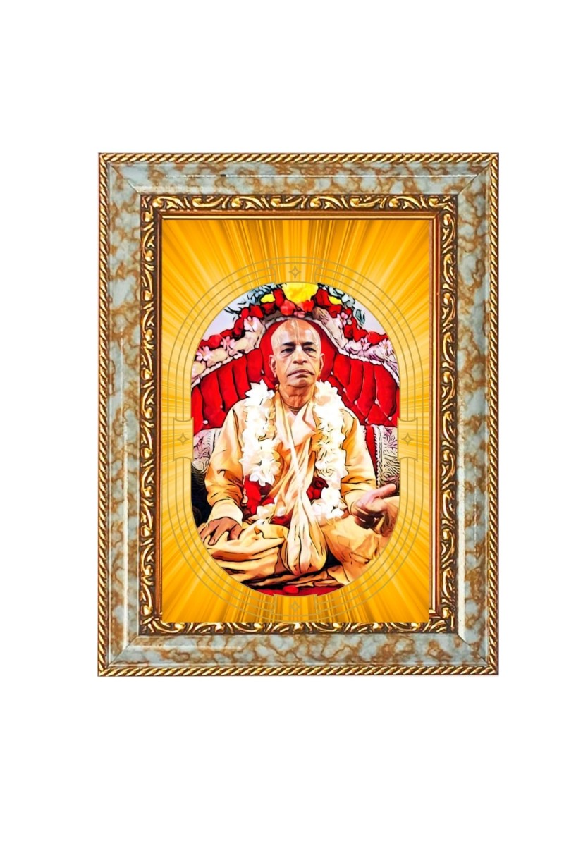 A.C. Bhaktivedanta Swami Prabhupada Spiritual Guru Digital Photo In Designer Frame, Size 16x20 Inch | Hindu Religious Picture For Home Temple, Office & Gift | Wall Art & Pooja Decor (F10500)