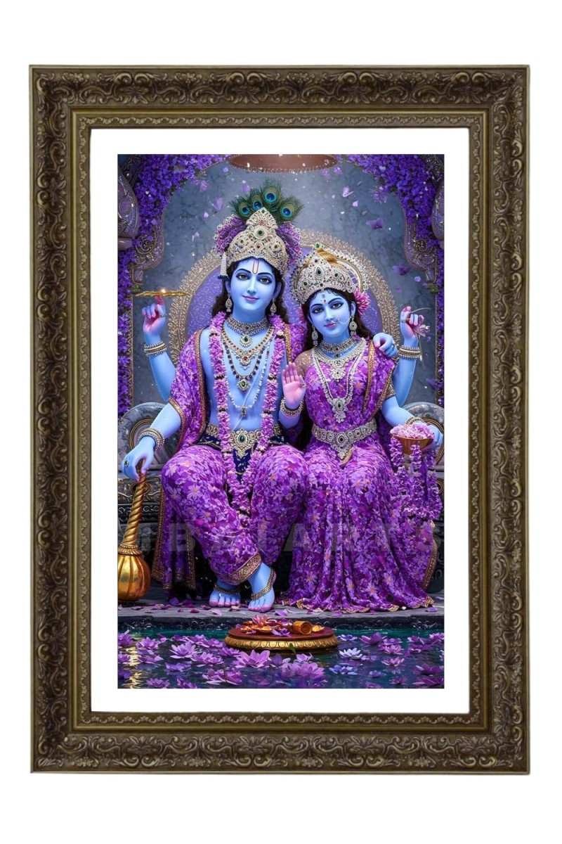 Lakshmi And Narayana Big Photo Frame - 20x28 Inches For Home,Temple & Office Decoration (F10709)