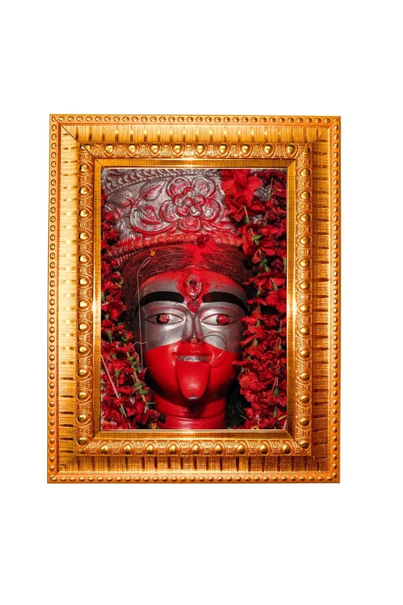Maa Tara Golden Designer Photo Frame | 10x14 Inch Religious Wall Hanging Frame For Home & Office Decoration | Hindu Deity Maa Tara Spiritual Gift Item