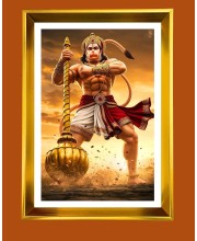 Golden Photo Frame - 10x14 Inches | Elegant Wooden Frame For Home, Office & Temple Decoration | Spiritual Wall & Table Decor and Gift Item