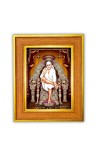 Shirdi Sai Baba Photo Frame 10x14 Inches-Brown Wooden Frame For Home, Office & Temple Decoration And Gifting (F6471)