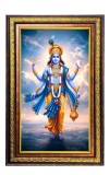 Lord Vishnu Digital Golden Balck Color Photo Frame | Hindu Religious Wall Decor | 10x16 Inches - Inspirational Wall Art For Office, Home Decor - Ideal Spiritual Gift (F16559)
