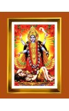 Mata Kaali Golden Photo Frame - 18x22 Inches | Elegant Wooden Frame For Home, Office & Temple Decoration | Spiritual Wall & Table Decor And Gift Item (F9503)