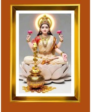 Golden Photo Frame - 10x14 Inches | Elegant Wooden Frame For Home, Office & Temple Decoration | Spiritual Wall & Table Decor and Gift Item