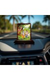 Car Desk/Table Top Lord Krishna Wooden Photo Stand 3x4 Inches, Compact & Stylish Spiritual Display For Car, Home & Office (Pack Of 1) (F14271)