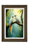 Two White Cockatoos Big Photo Frame - 20x28 Inches For Home,Temple & Office Decoration (F11059)