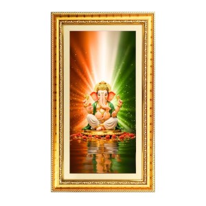 Lord Ganesh Digital Golden Color Photo Frame | Hindu Religious Wall Decor | 10x17 Inches - Inspirational Wall Art For Office, Home Decor - Ideal Spiritual Gift (F10188) Lord Ganesh Digital Golden Color Photo Frame | Hindu Religious Wall Decor | 10x17 Inches - Inspirational Wall Art For Office, Home Decor - Ideal Spiritual Gift (F10188)
