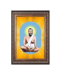 Sri Ramkrishna Spiritual Guru Digital Photo In Designer Frame, Size 8x12 Inch | Hindu Religious Picture For Home Temple, Office & Gift | Wall Art & Pooja Decor (F10473)