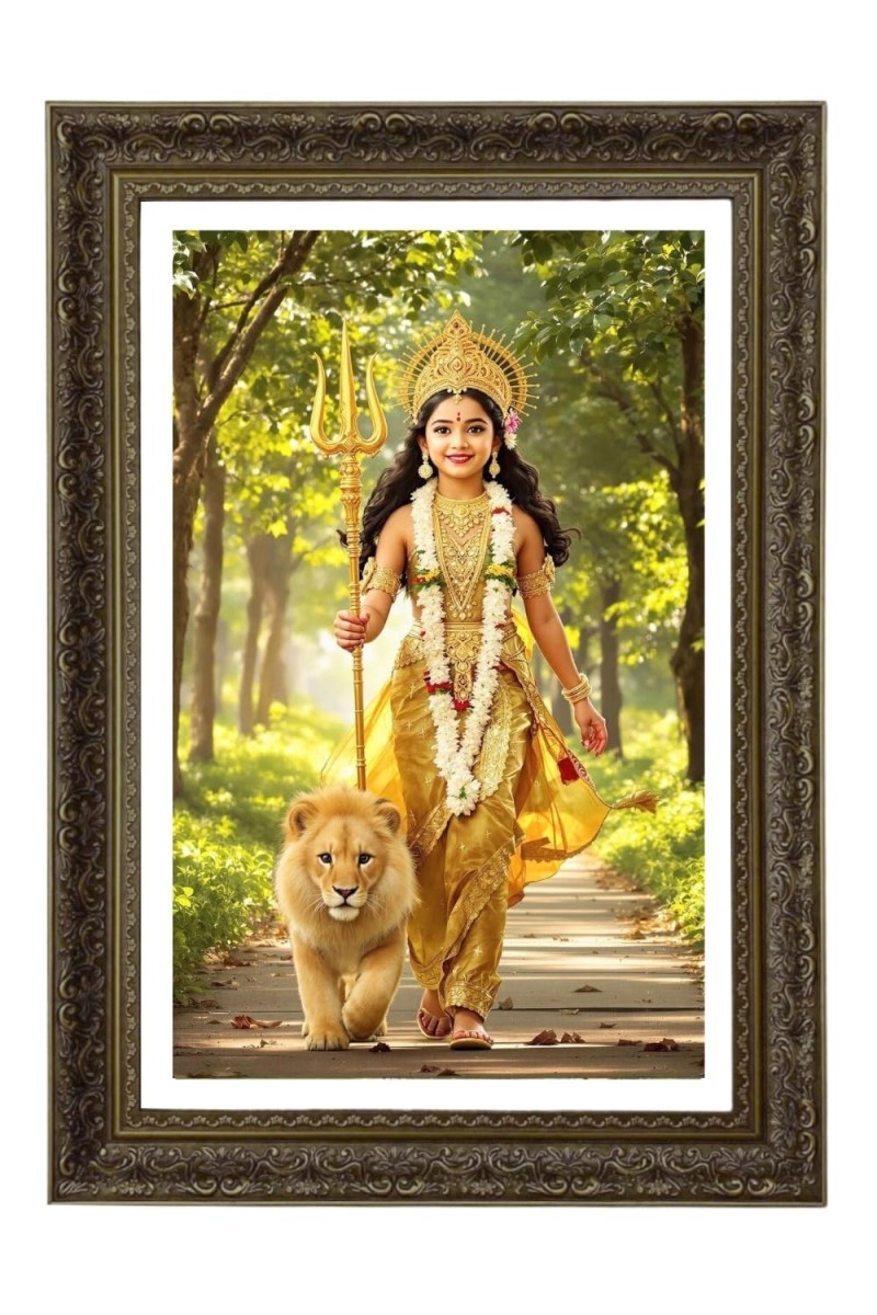Little Durga Big Photo Frame - 20x28 Inches For Home,Temple & Office Decoration (F11048)