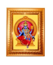 Goddess Lakshmi Golden Designer Photo Frame | 14x18 Inch Religious Wall Hanging Frame For Home, Office Decoration and Spiritual Gift Item (M5)