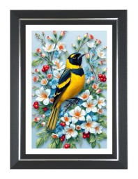 American Gold Finch Photo Wall & Table Frame | 14x18 Inch Black Designer | Perfect For Gifting & Home Decor (F9572)