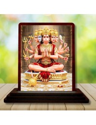Car Desk/Table Top Lord Hanuman Wooden Photo Stand 3x4 Inches, Compact & Stylish Spiritual Display For Car, Home & Office (Pack Of 1) (F14586)