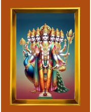 Lord Murugaan Golden Photo Frame - 10x14 Inches | Elegant Wooden Frame For Home, Office & Temple Decoration | Spiritual Wall & Table Decor and Gift Item