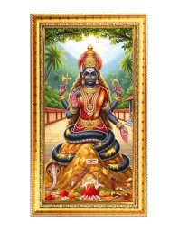 Naga Devi Digital Golden Color Photo Frame | Hindu Religious Wall Decor | 10x17 Inches - Inspirational Wall Art For Office, Home Decor - Ideal Spiritual Gift (F10379)