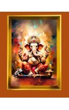 Golden Photo Frame - 10x14 Inches | Elegant Wooden Frame For Home, Office & Temple Decoration | Spiritual Wall & Table Decor and Gift Item