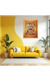 Jaai Jaganaath Golden Designer Photo Frame | 10x14 Inch Religious Wall Hanging Frame For Home & Office Decoration | Hindu Deity Jaai Jaganaath Spiritual Gift Item