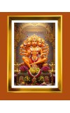 Lord Hanuman Golden Photo Frame - 10x14 Inches | Elegant Wooden Frame For Home, Office & Temple Decoration | Spiritual Wall & Table Decor And Gift Item (F9724)