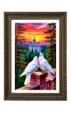 Two White Doves Big Photo Frame - 20x28 Inches For Home,Temple & Office Decoration (F10687)