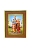 Lakshmi Narayana Photo Frame 10x14 Inches-Brown Wooden Frame For Home, Office & Temple Decoration And Gifting (F6396)
