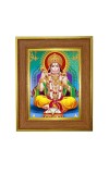 Lord Hanuman Photo Frame 16x20 Inches-Brown Wooden Frame For Home, Office & Temple Decoration And Gifting (F6362)